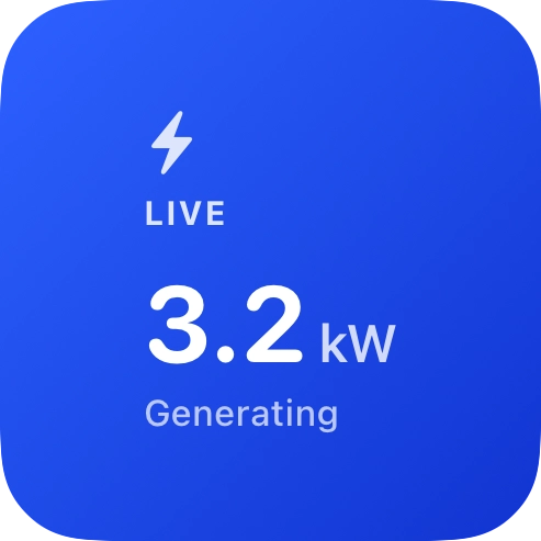 Solar Live widget, small size, real-time solar status